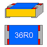 SMD-Widerstand  36 Ohm 1% 0,125 W Bauform 0805 gegurtet