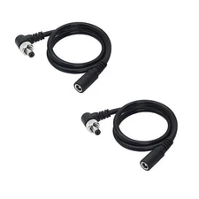 2 Pack DC Extension Cable 90 Degree 5.5mm x 2.1mm Power Adapter Plug 1.65FT