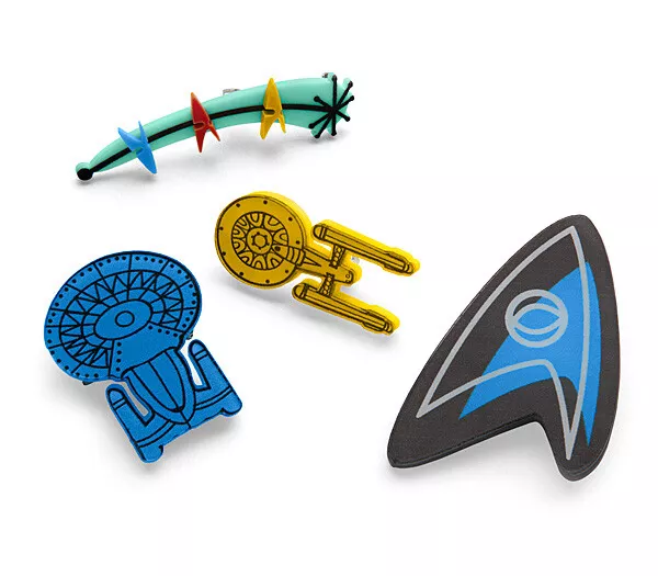 Star Trek Vintage Brooch Pin Set 50th Anniv Starship Enterprise by Her Universe
