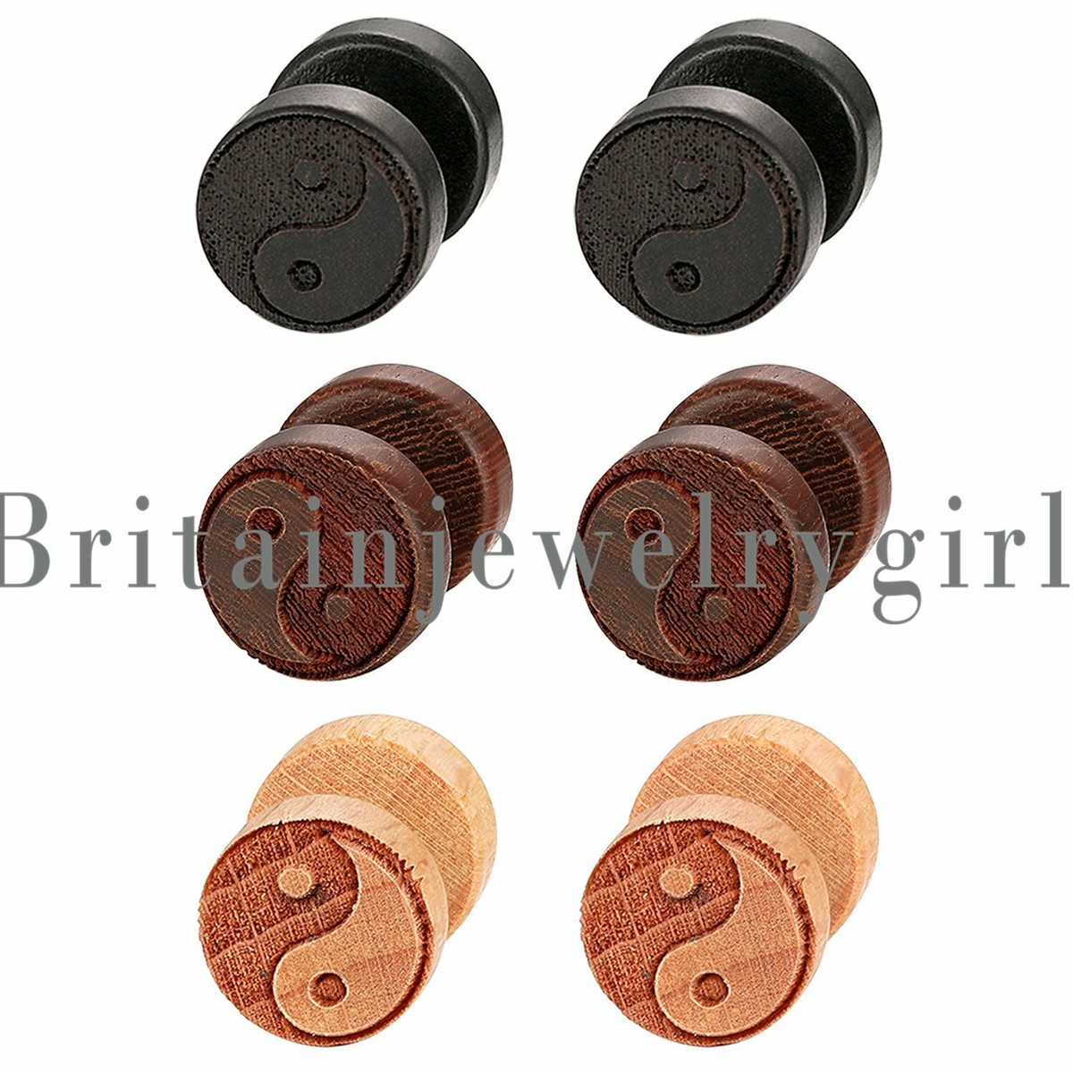 6pc Stainless Steel Fake Ear Stretcher Plugs - Barbell Style Cheater Earrings For Men & Women