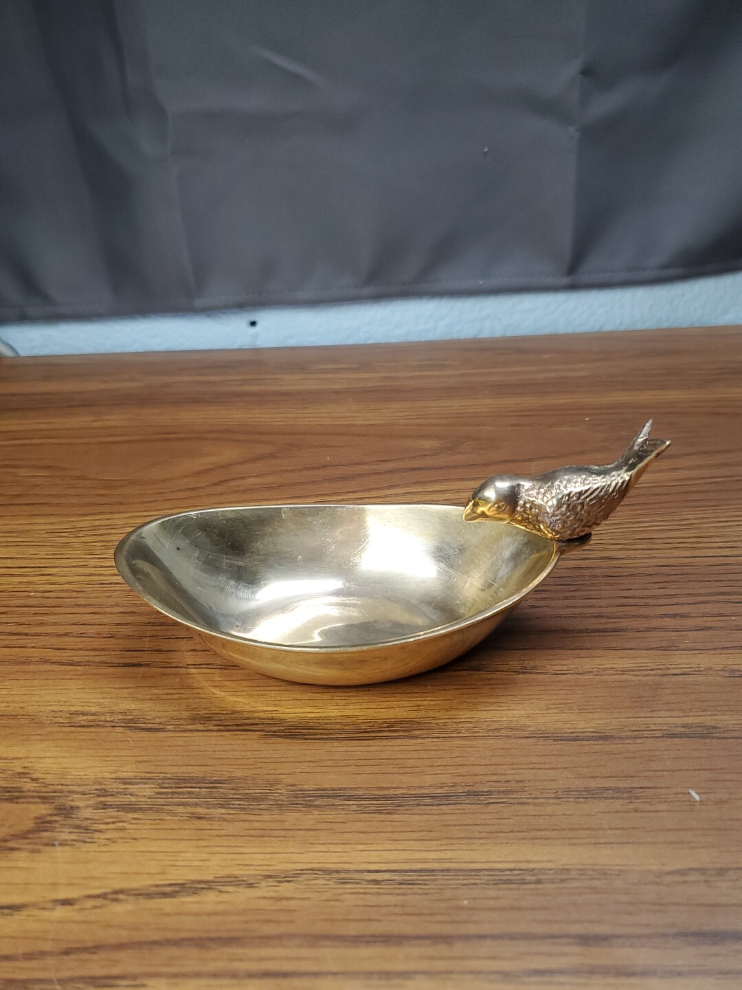 Vintage Solid Brass Birdbath Perched Bird Trinket Dish Coin Tray ...
