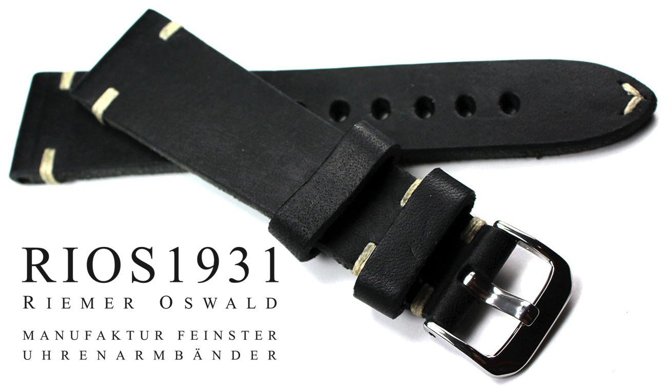 RIOS 1931, Cinturino Per Orologio Da Uomo, In Pelle, In Stile Vintage, 18 Mm, Colore: Marrone Scuro