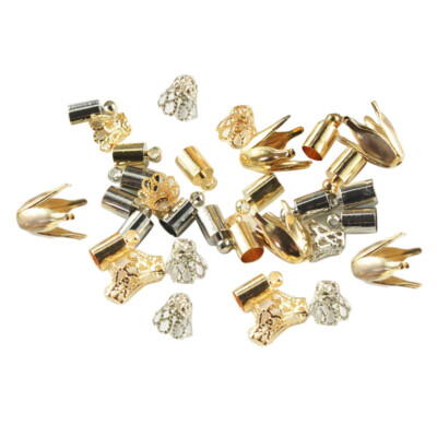 50 Stck. Halskette Kordel Endkappen Quaste Quetschen Ende Verbinder Zum Selbermachen Schmuck Teile