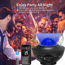 Gullgue Starry Sky Projector Light USB Galaxy Star Night Light LED with Waves