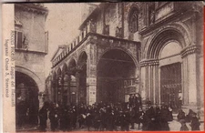 POSTCARD ASCOLI PICENO TRAVELLED CITY 1916 LOGGIA MERCHANTS ANIMATED