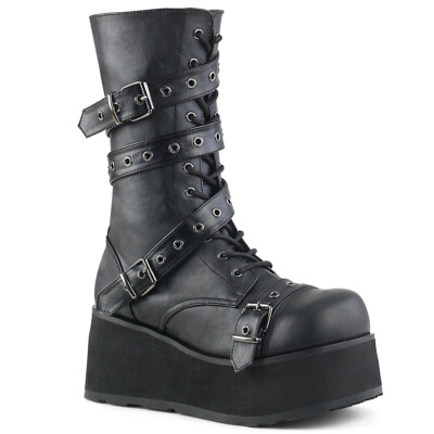 Black Monster Platform Gothic Punk KISS Tribute Band Gene Simmons Costume Boots
