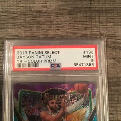 2019 Jayson Tatum Tri-color Select Prizm #190 PSA 9 MINT Pop 20