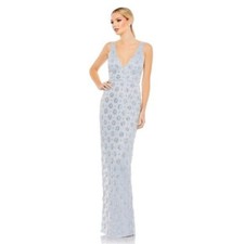 Mac Duggal Sleeveless Hand Beaded V-neck Gown Size 8- NWT