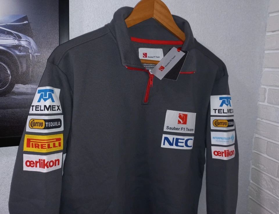 SAUBER F1 Red Bull Racing Sponsor Sweater Sweatshirt Size S Grey tags PIRELLI - Image 2 of 4