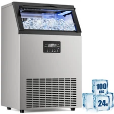 Ice Maker Machine 100Lbs/Day, 33Lbs Storage,ETL/NSF,Perfect for Home, Office