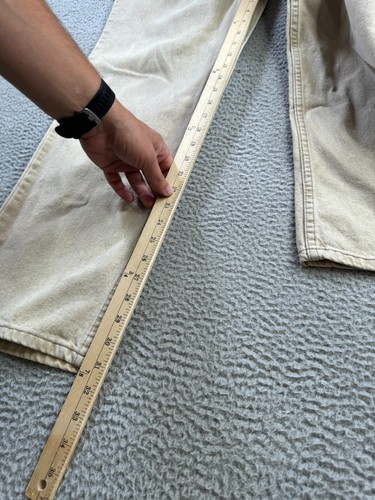 Vintage Wrangler Jeans Mens 30x32 Beige Denim Wide Leg Y2K 90s Made in USA - Picture 4 of 18
