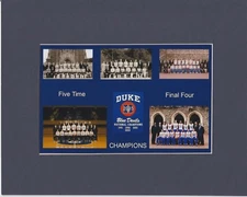 Duke Blue Devils matted photo of ALL 5  NCAA Championship teams