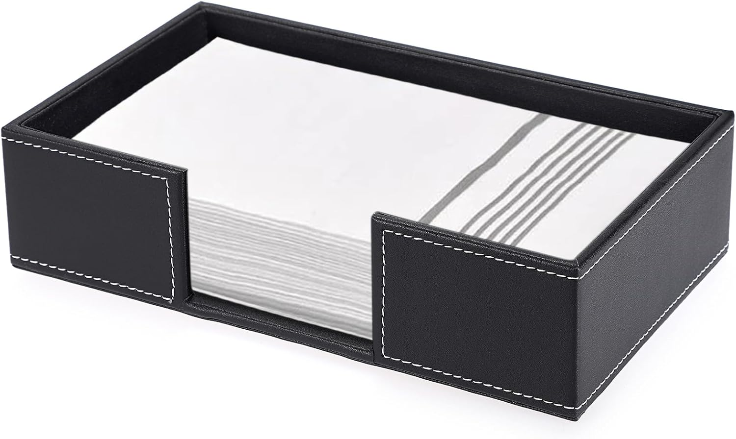 Rectangle Napkin Holder for Dinner Table Kitchen Contertop, Stylish Leather G...