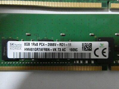 Hynix 16GB (2x8GB) DDR4 1Rx8 PC4-2666V-R ECC Server Memory