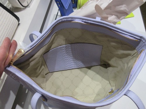 GiGi New York Taylor Tote Zip Top Python Embossed Leather LILAC $350 NWT - Picture 10 of 11