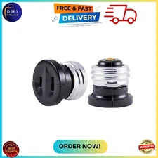 2PACK ADAPTOR CONVERTER STANDARD SCREW BASE LIGHT BULB SOCKET TO 110V AC PLUG