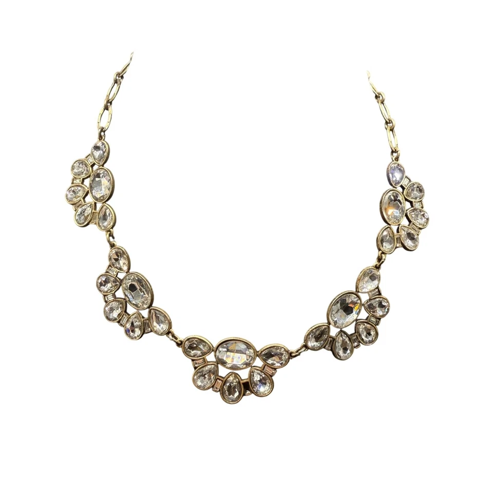 J. Crew стразы заявление ожерелье бронзы прозрачный 17,5 до 20 дюймов - Изображение 2 из 4