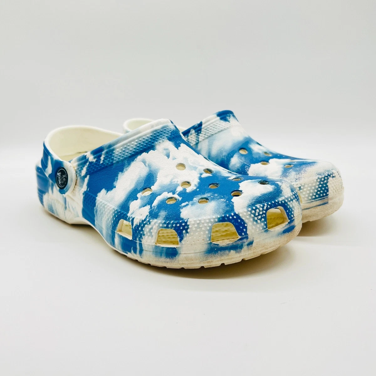 Blue and sales white crocs