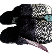MUK LUKS Women's Knit Clog Slipper with Faux Fur Trim Size Large 9-10