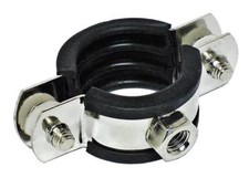 Edelstahl Rohrschellen aus V4A mit Gummieinlage