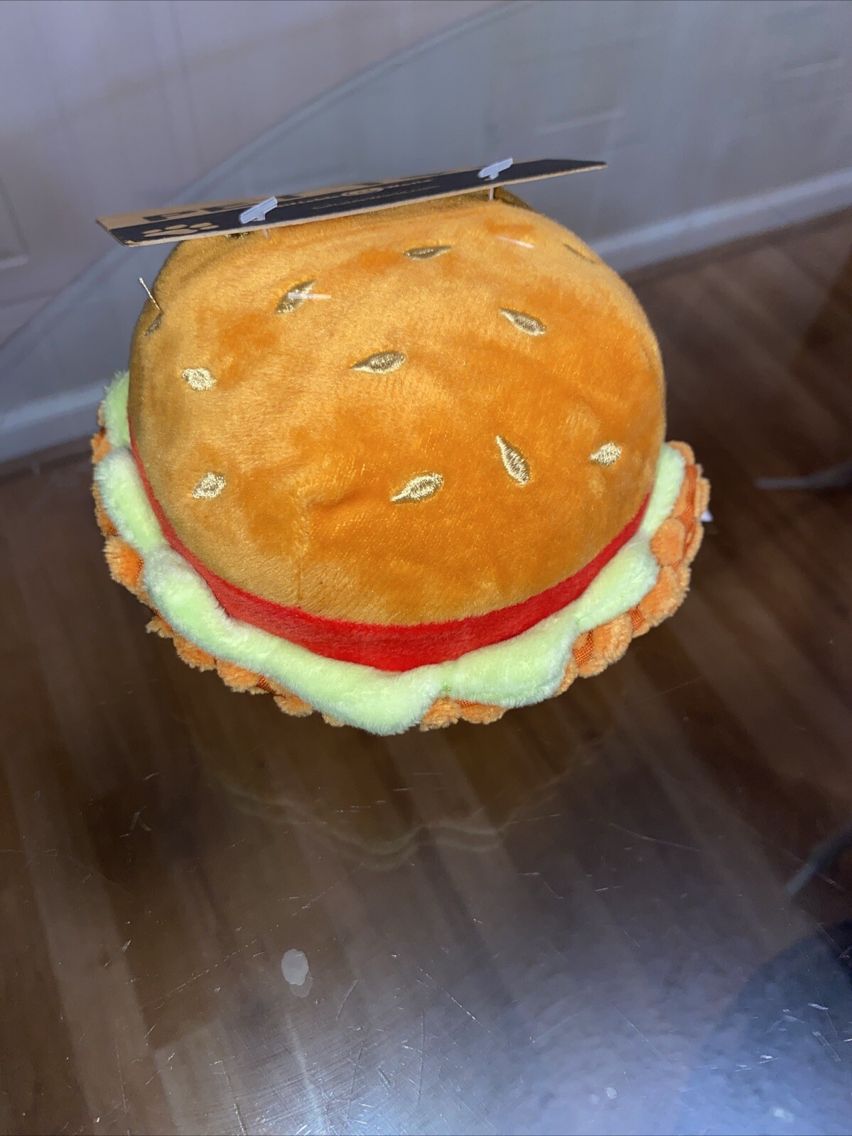 Brand New Giftable Burger 🍔 Dog Toy  with Squeaker 6&rdquo;