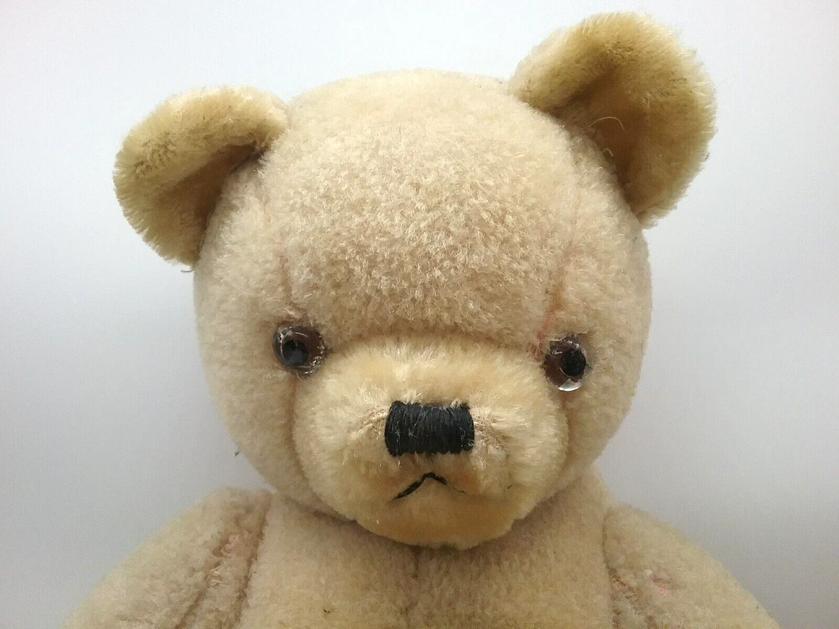 Vintage Cream Jointed Teddy Bear with bear sound 48cm 19