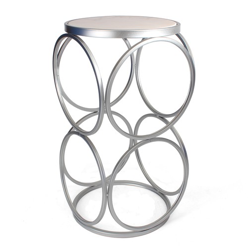 Rutledge & King Round Britton End Table - Metal End Table with Marble Top - Picture 2 of 14