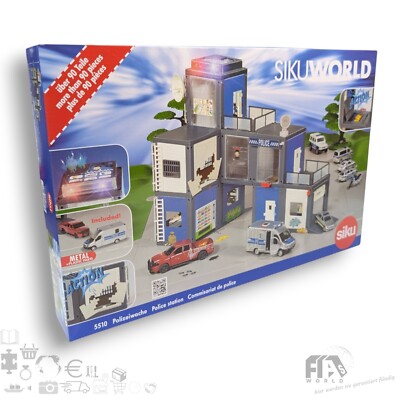 Siku World 5510  Polizeistation mit 2 Fahrzeugen 1:50 Druckguss Modelle    NEU  