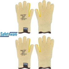 2 Pair Safetyware Level 5 Reinforced Cut Resistant Garden Safety Work Gloves