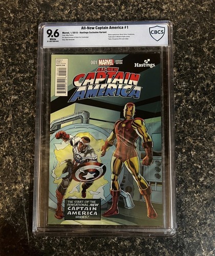 All-New Captain America #1 Hastings Exclusive Variant CBCS 9.6 Marvel 2015