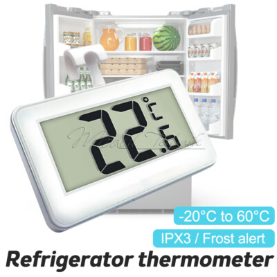 Digital LCD Refrigerator Freezer mini Thermometer Hanging Hook Waterproof