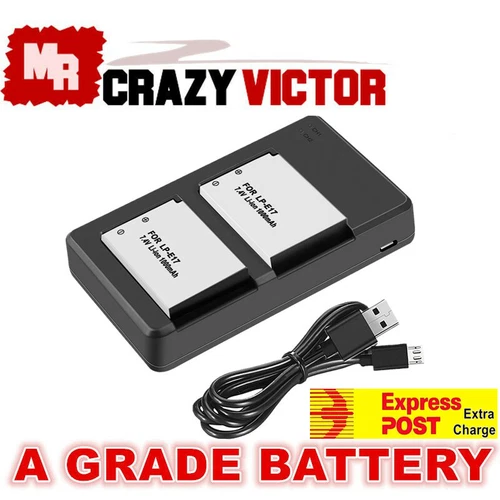 LP-E17 Battery Charger For Canon EOS M6 200D 200D Mark I II 77D 750D 760D 8000D - Picture 1 of 12