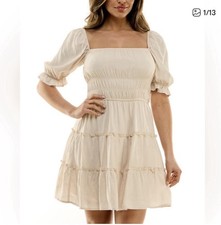 Lined Altar’d State Urban Outfitters  LINED Cream ruffle dress Size medium