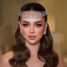 Silver Crystal Rhinestone Bridal Headband Wedding Headpiece Hair Accessory