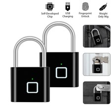 Waterproof Smart Fingerprint Door Lock Keyless Padlock Security USB Rechargeable