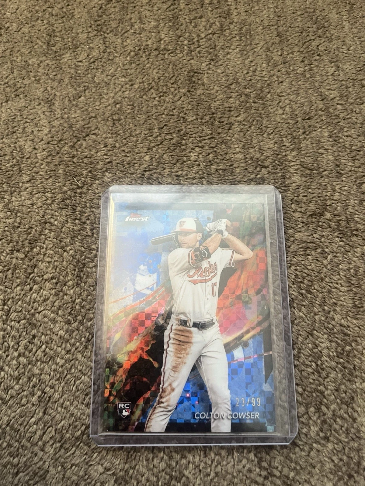 2024 Topps Finest Common Colton Cowser #79 Blue Checkerboard Refractor /99 (RC)