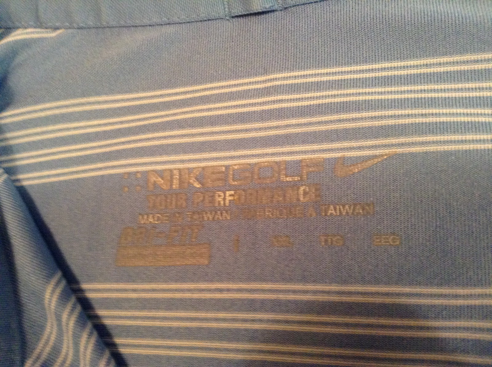 NIKE GOLF 2XL 2012 U.S. OPEN THE OLYMPIC CLUB AZURE STRIPED S/S GOLF POLO GREAT! thumbnail 3