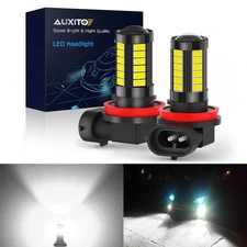 2X AUXITO H11 H16 LED Fog Light Daytime Running Lamps 6000K Cool White Fanless