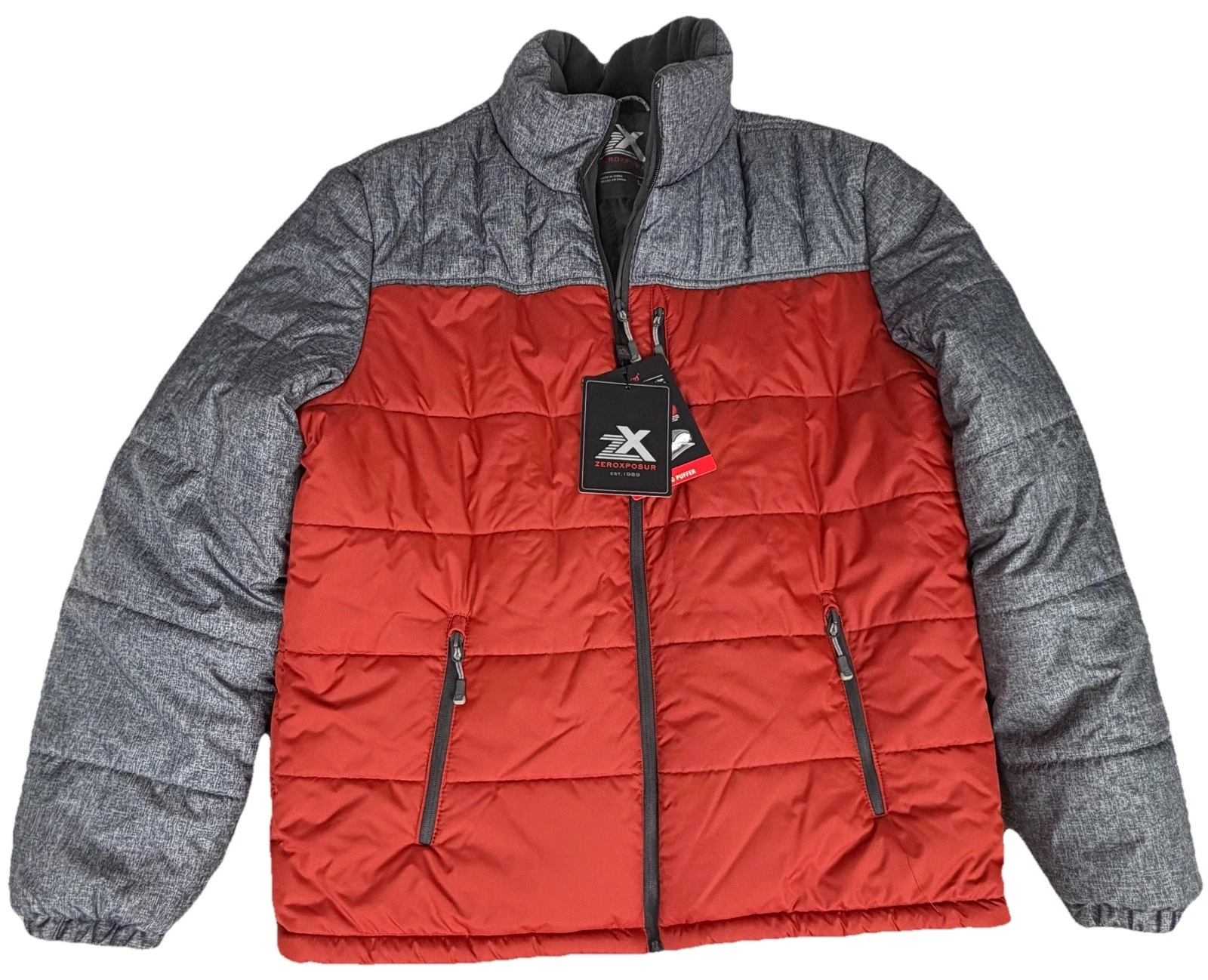 NWT ZeroXposur ThermoCloud Puffer Jacket Mens Large Clay Water Resistant