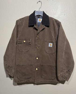 #ad #ad Vintage Carhartt Blanket Lined Chore Jacket Mens Small Brown Canvas CB1082 Mint $136.00