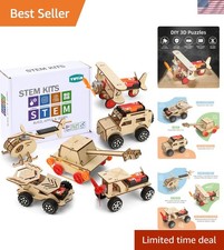 STEM Kits for Kids Age 8-10 10-12, 6 Set Wood Building Projects Crafts Scienc...