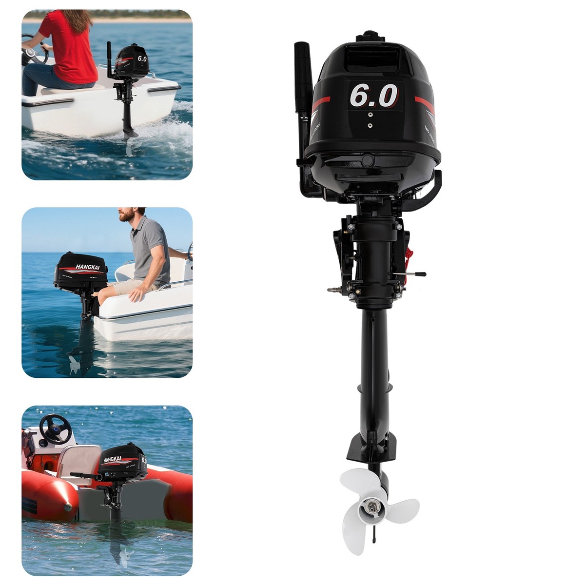 HANGKAI 6HP 2 Stroke Outboard Motor Fishing Boat Engine Water
