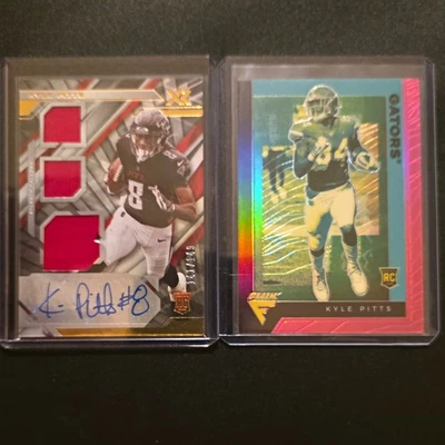Panini Kyle Pitts Rookie XRC Auto Patch #204 + Prizm #249 Lot (2) - Image 1 of 3