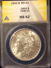 1900-P MORGAN DOLLAR *BRIGHT WHITE* MS-62 VAM-14