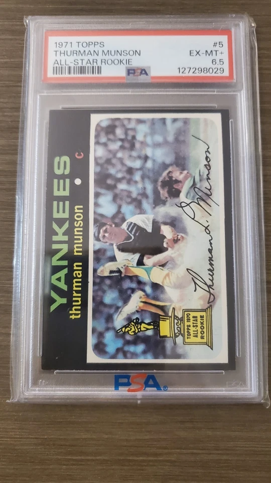 1971 Topps Set-Break #5 Thurman Munson All-Star Rookie PSA 6,5 como nuevo+ Foto 2 de 3
