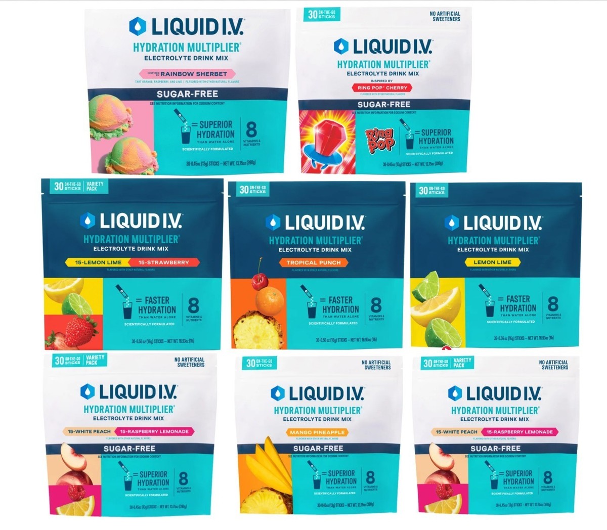 Liquid I.V. Hydration Multiplier 30 Individual Serving Stick Packs 