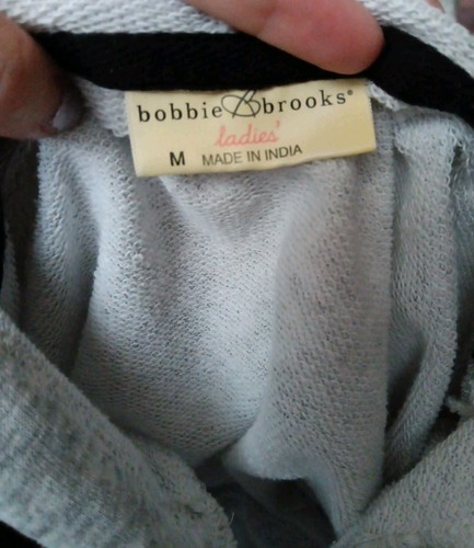 *Bobbie Brooks* Womens Thin Hoodie, Size Medium, Light Gray, Spotted Pattern - Picture 4 of 6