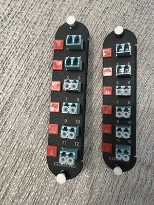 Corning CCH LC Duplex Aqua OM3/OM4 Fiber Adapter Panels Lot of 2