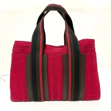 Pre-owned HERMES Troca Horizontal PM Tote Bag in Red
