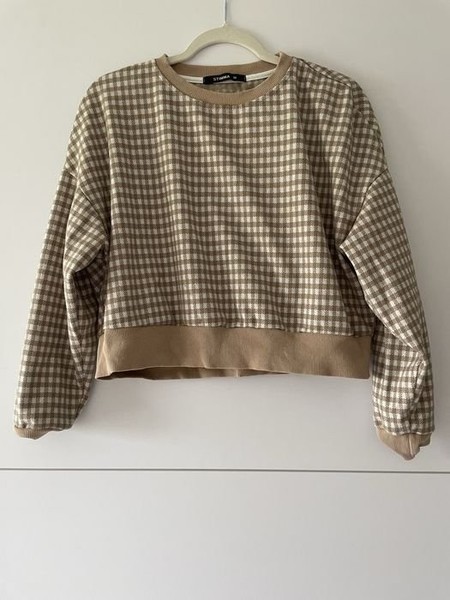 Women Knitted Suit Check Beige 38
